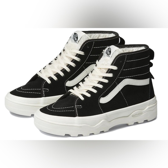 Vans Shoes - Vans Women’s SK8-HI Sherpa Suede Sentry 'Black White' Size 6.5